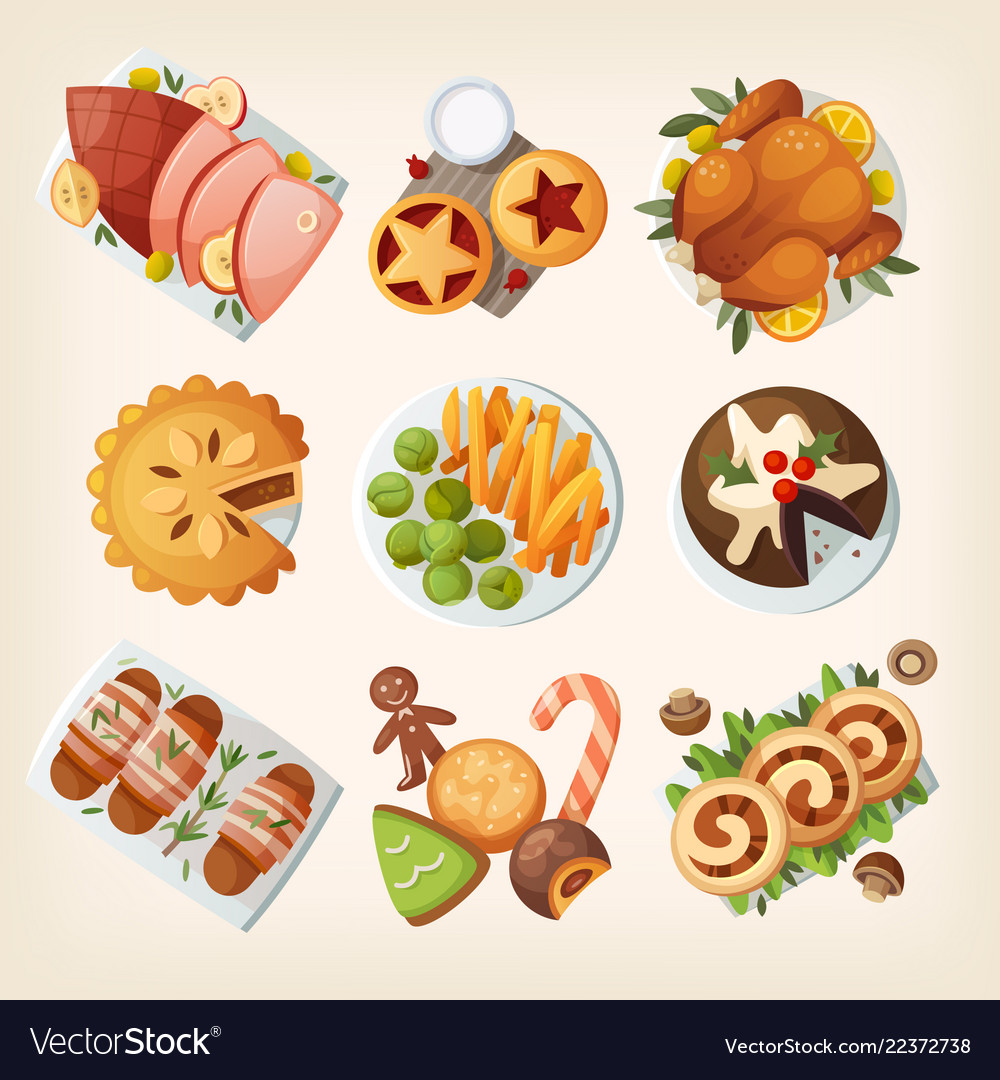 Traditional christmas food Royalty Free Vector Image