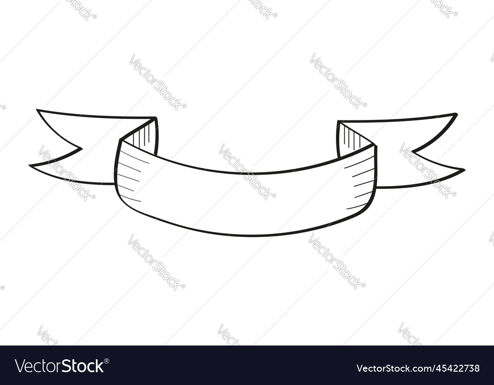 Winner prize ribbon in hand drawn style first Vector Image