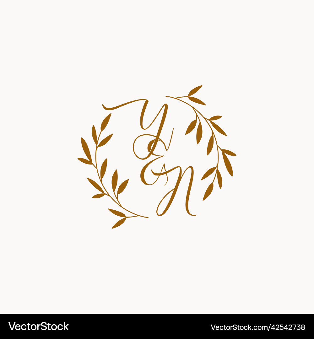 Yn initial wedding monogram logo Royalty Free Vector Image