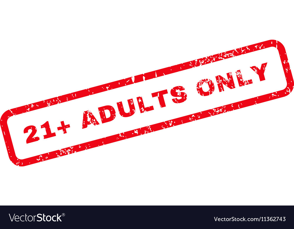 21 plus adults only text rubber stamp Royalty Free Vector