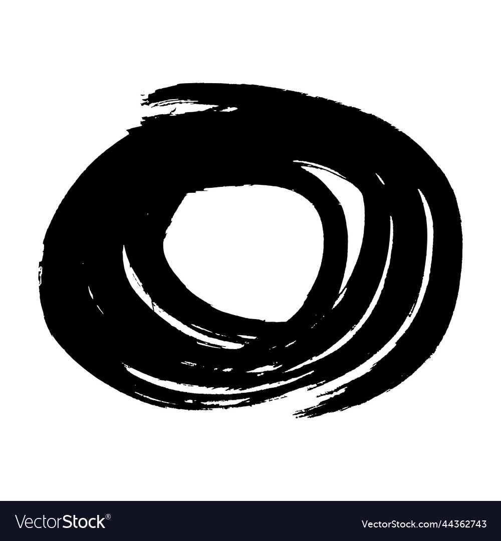 Black grunge brush strokes in circle form Vector Image