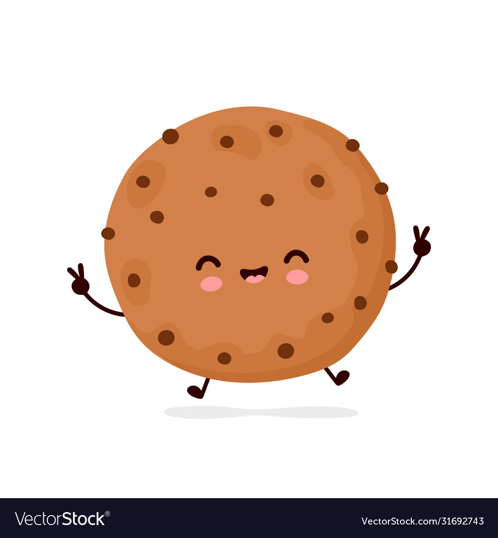 Cute happy funny chocolate cookie