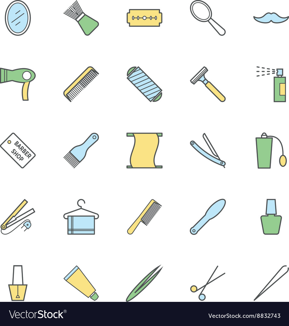Hair salon bold icons 1 Royalty Free Vector Image Hair salon bold icons 1 Royalty Free Vector Image