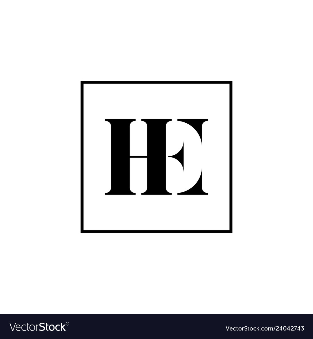 He initial eh letter logo type mark icon Vector Image