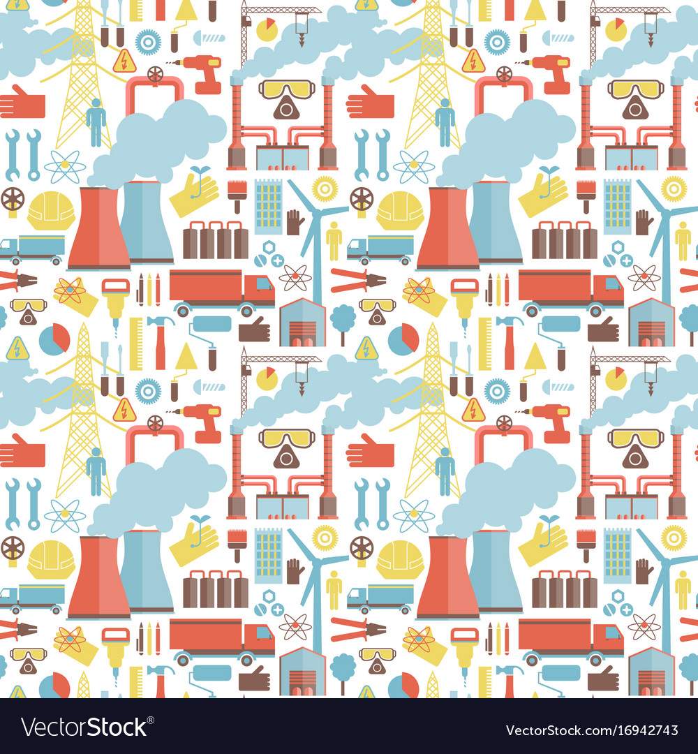 Industrial elements seamless pattern Royalty Free Vector
