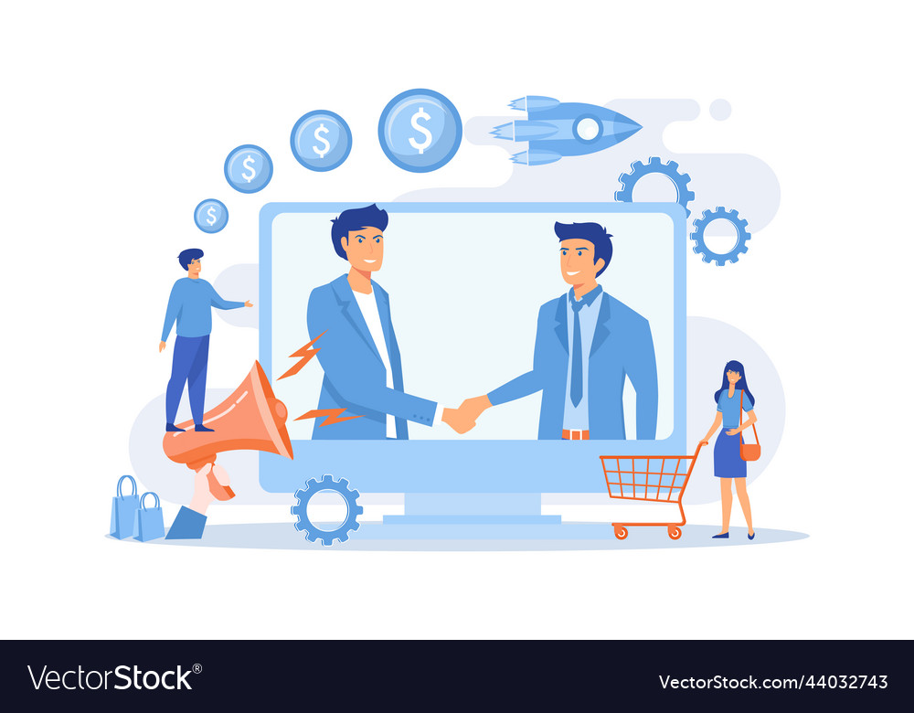 Profitable partnership business partners cowork Vector Image