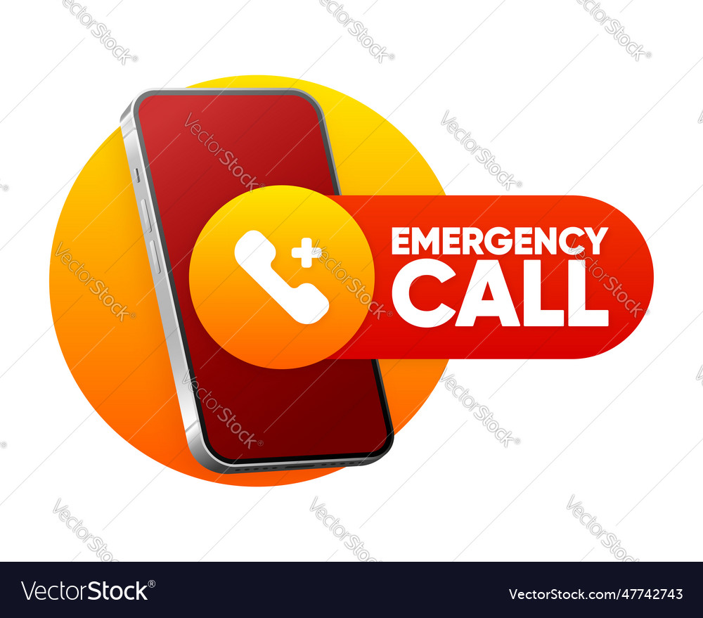 Sos emergency call 911 calling emergency call Vector Image