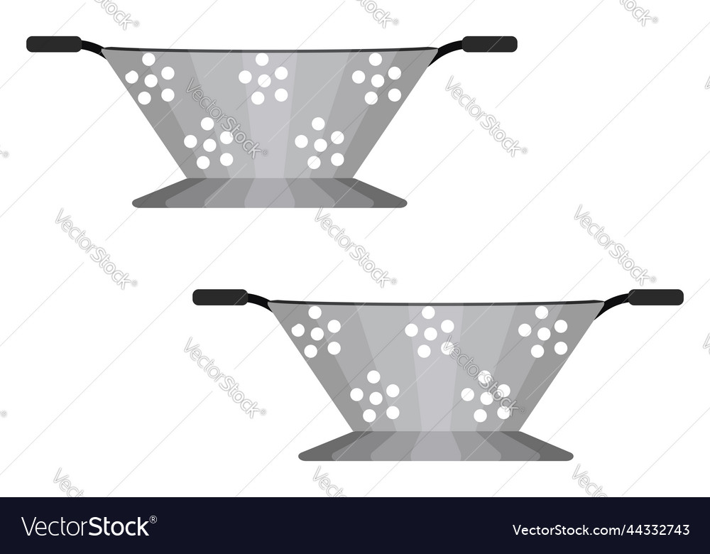 Vintage colanders on a white background Royalty Free Vector