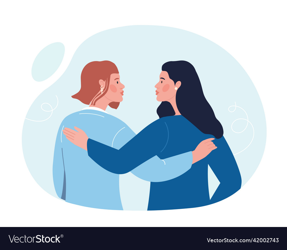 Логотип we. We care. Помогать красивое фото. Подруга утешает подругу. We care each other.