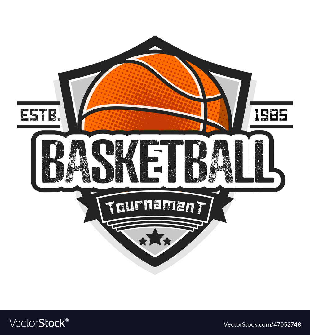 Basketball championship logo design. Graphic design for t-shirt and print  media. Vector and illustration. Stock Vector