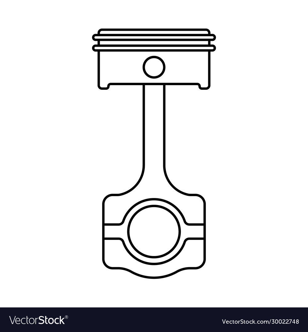 Car piston icon linear metal cylindrical