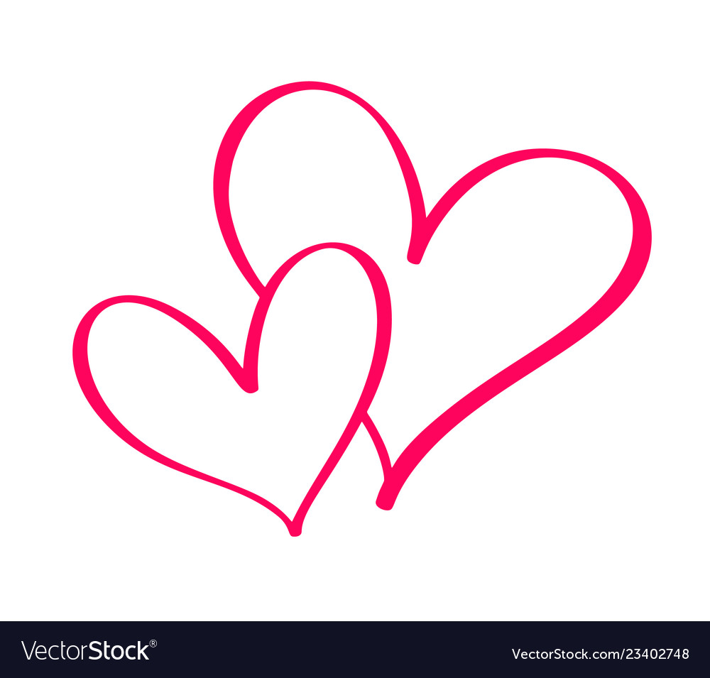 Couple red valentines day hand drawn Royalty Free Vector