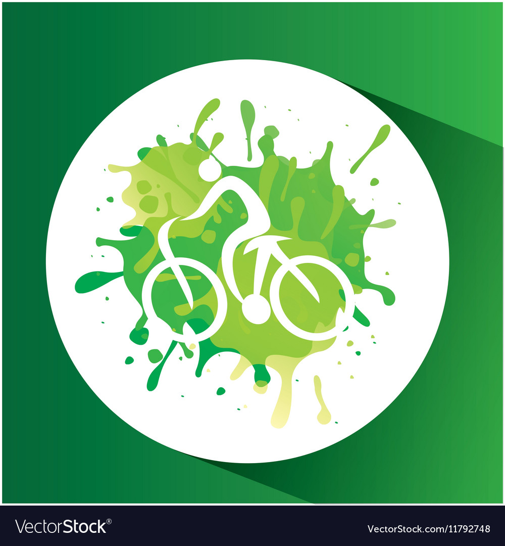 Cycling symbol label laurel wreaths