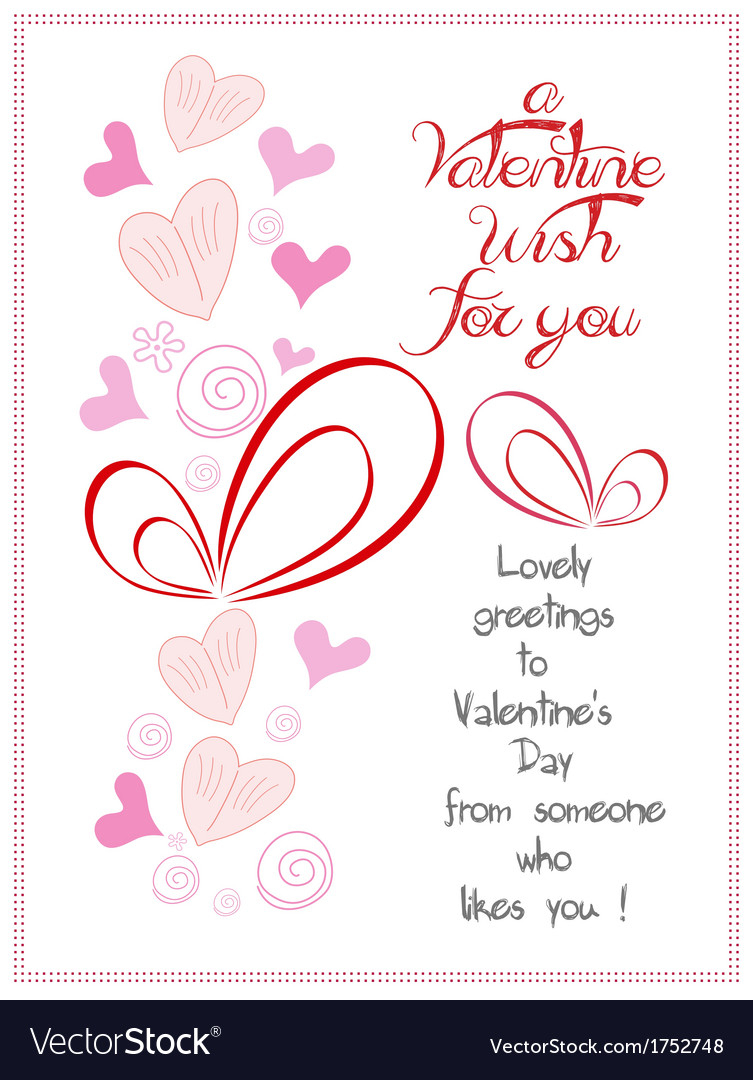 Happy valentine wish for you Royalty Free Vector Image