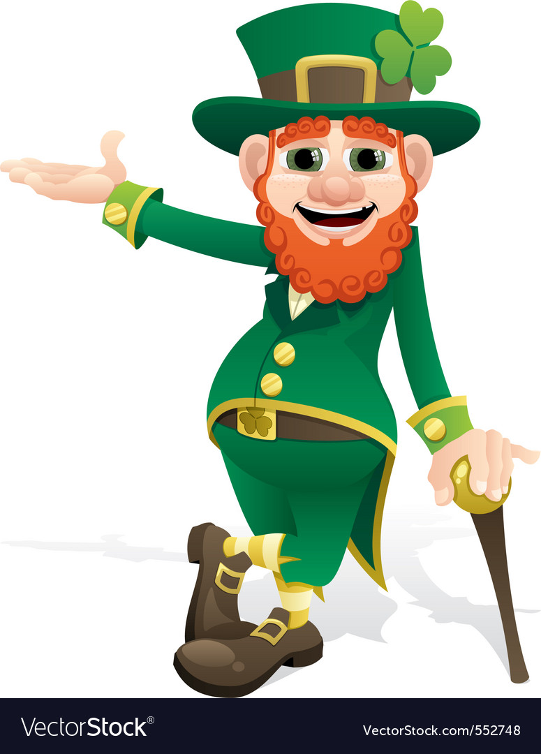 Leprechaun presenting Royalty Free Vector Image