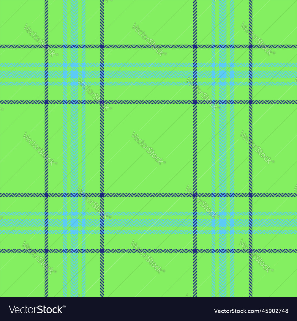 Plaid seamless pattern in green check fabric Vector Image