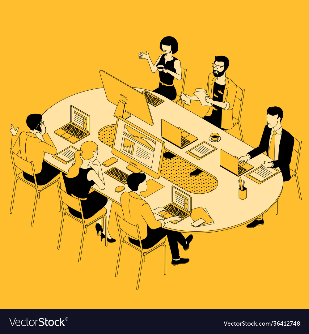 Teamwork effective cooperation concept vector image Teamwork effective cooperation concept