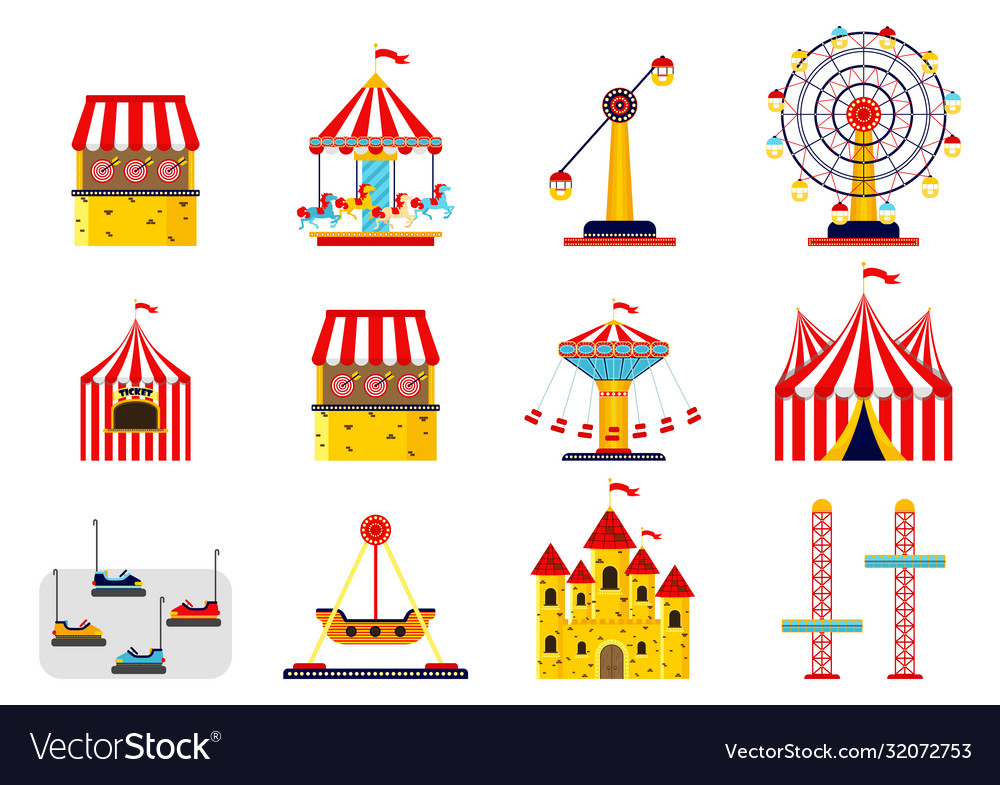 Amusement park collection Royalty Free Vector Image