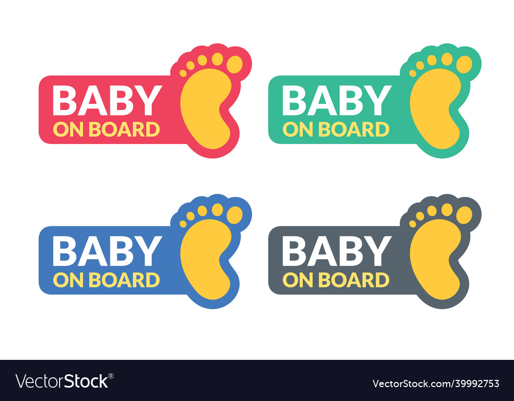 Baby on board sign icon child safety sticker