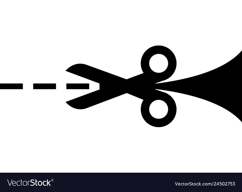 Black scissors with cut out on blank background Vector Image