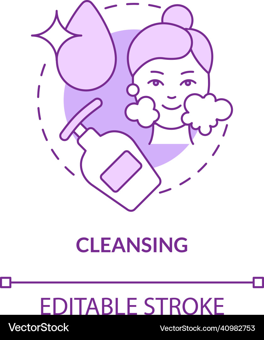 Cleansing purple concept icon Royalty Free Vector Image