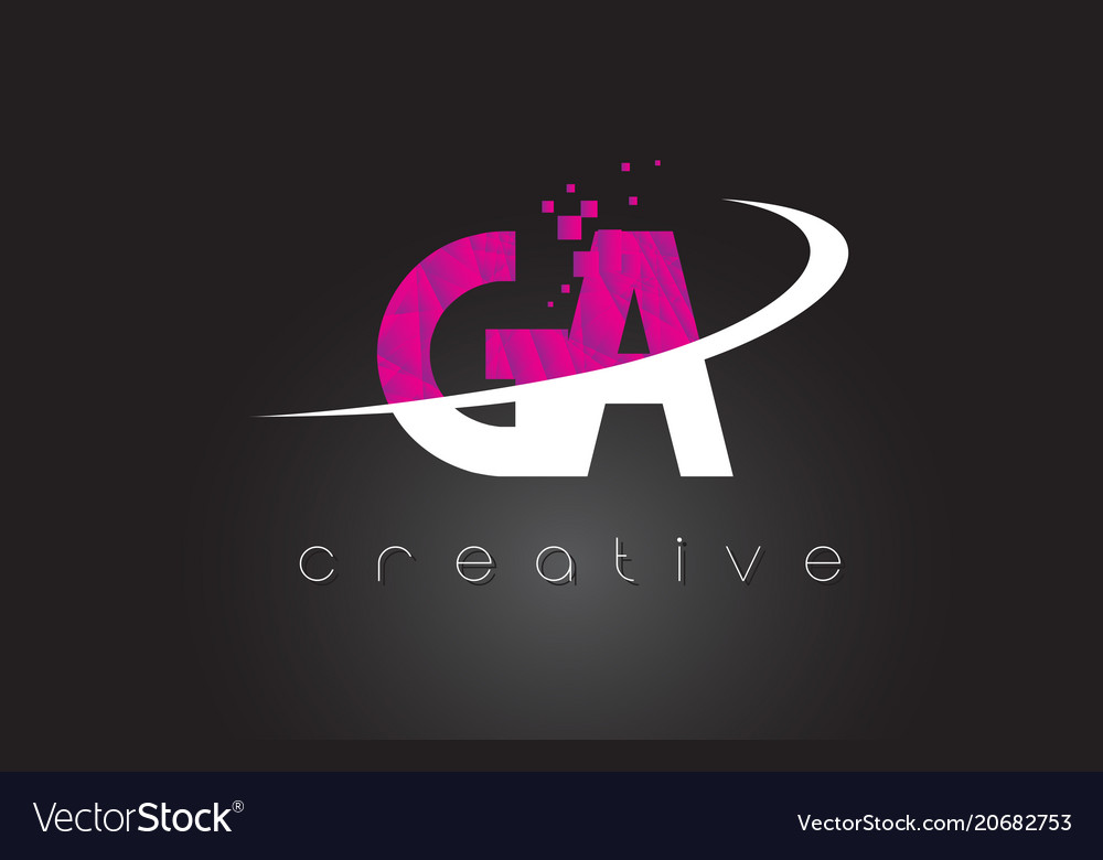 Ga g a creative letters design with white pink