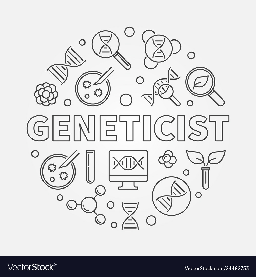 Geneticist round in outline