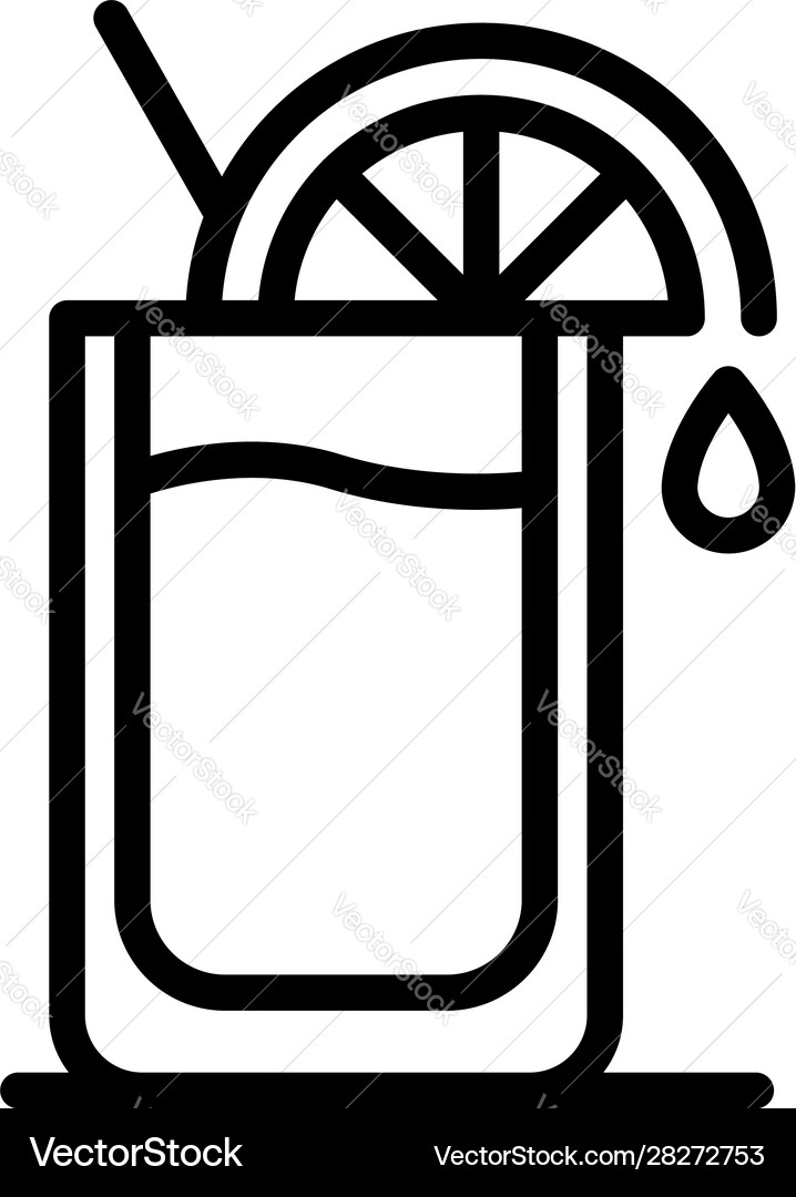 Glass lemonade icon outline style Royalty Free Vector Image