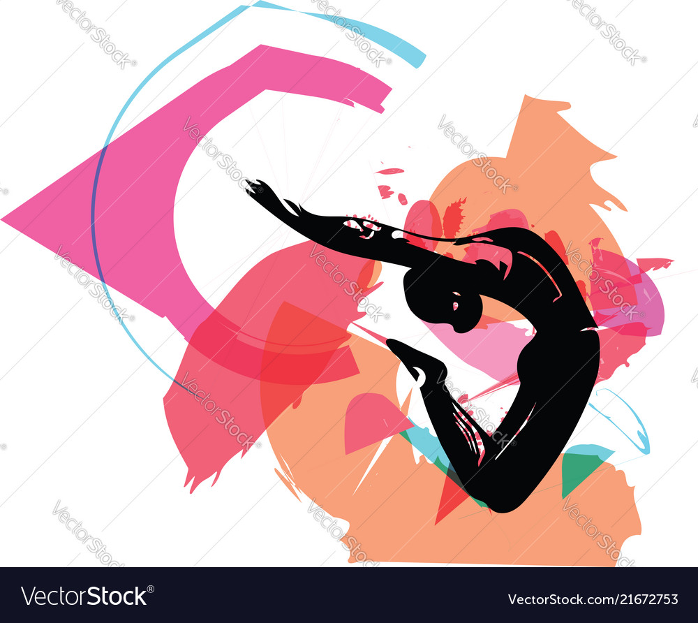 Jumping man abstract lines drawing Royalty Free Vector Image