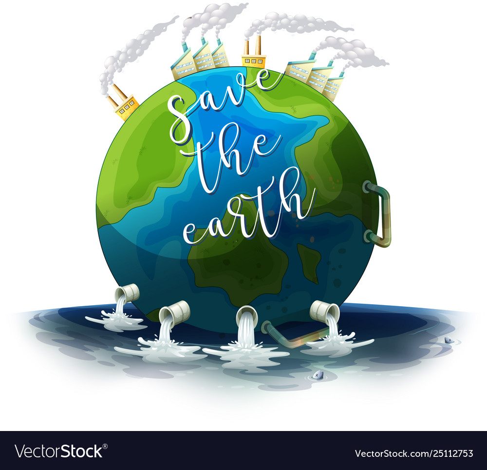 Save Earth Poster Royalty Free Vector Image Vectorstock