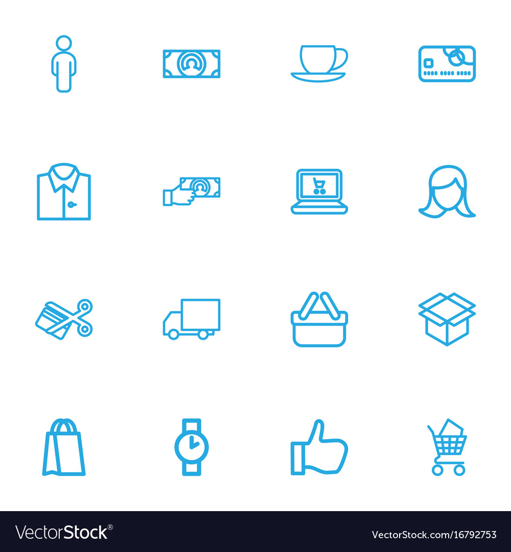 Set of 16 editable trade outline icons includes