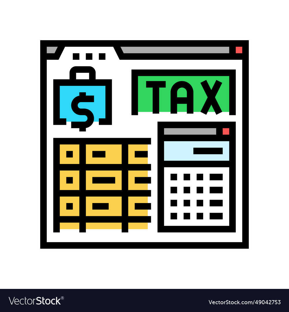 Tax calculation color icon