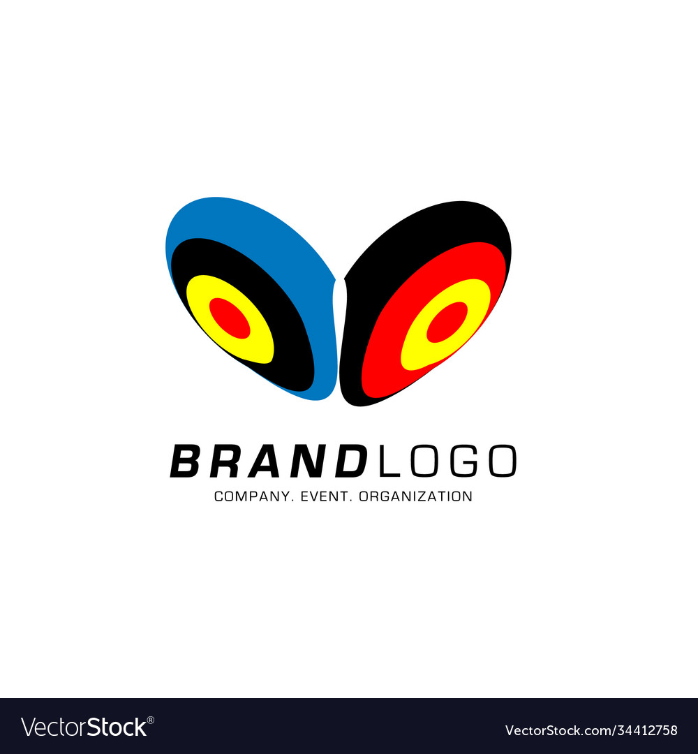 Abstract colorful dynamic flat logo brand company