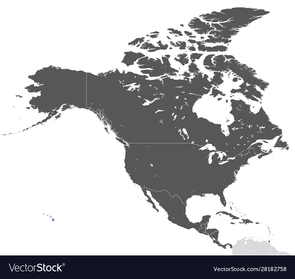 Continent north america map Royalty Free Vector Image