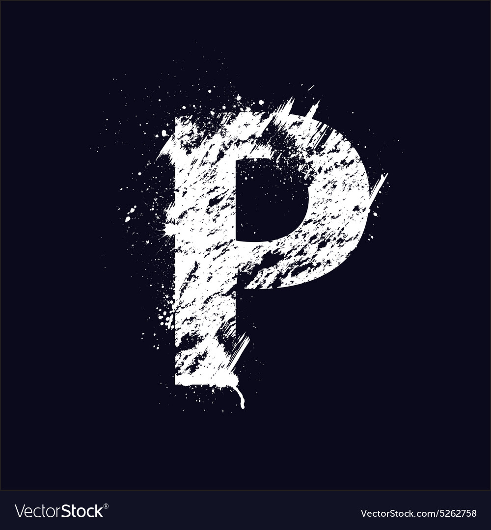 Grunge letter P Royalty Free Vector Image - VectorStock