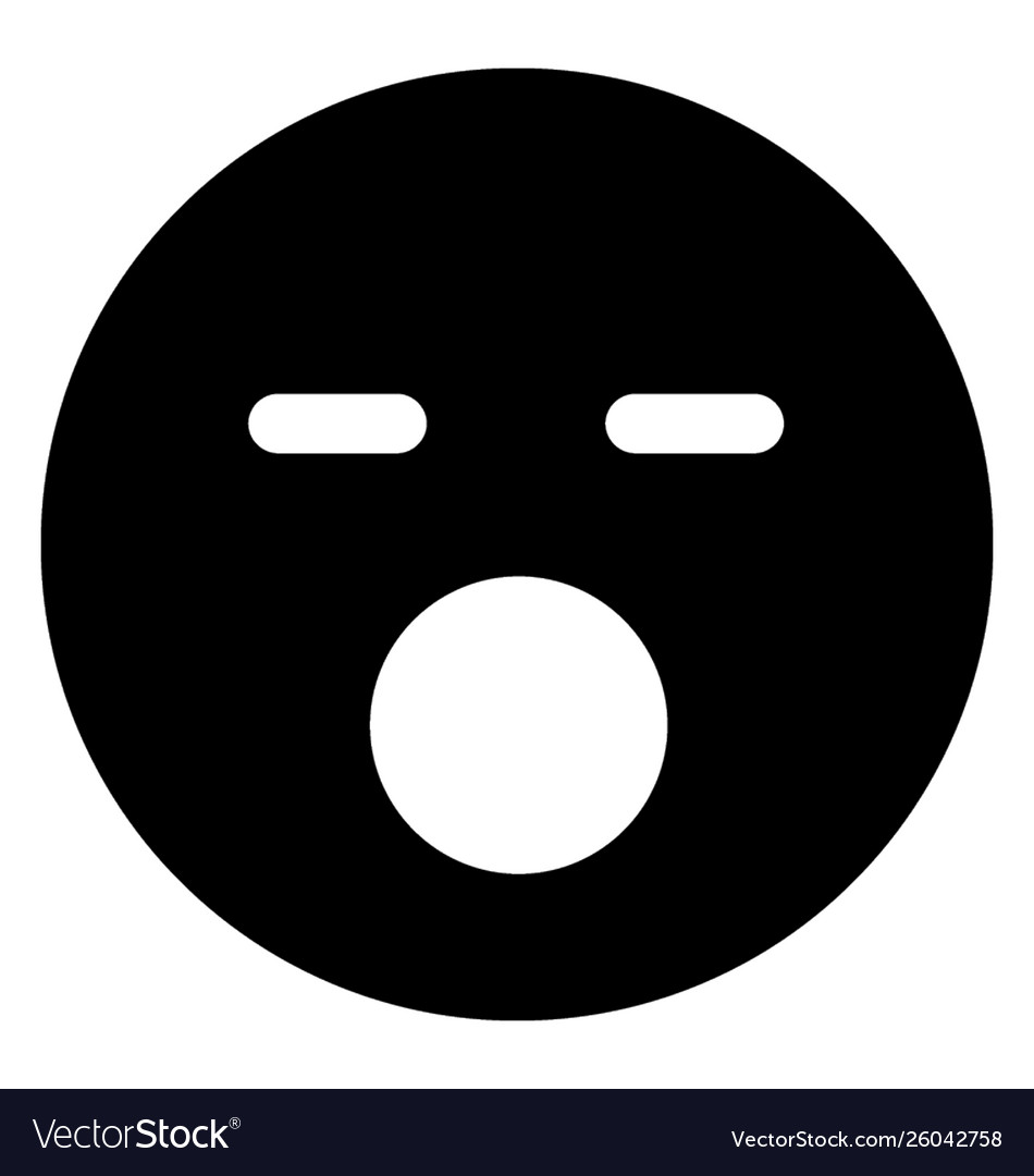 Hushed face emoticon Royalty Free Vector Image