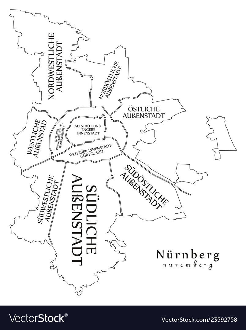 Modern city map - nuremberg germany