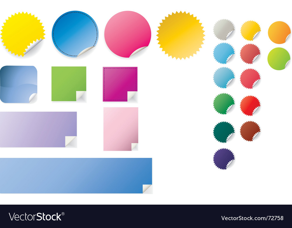 Peeling stickers Royalty Free Vector Image VectorStock