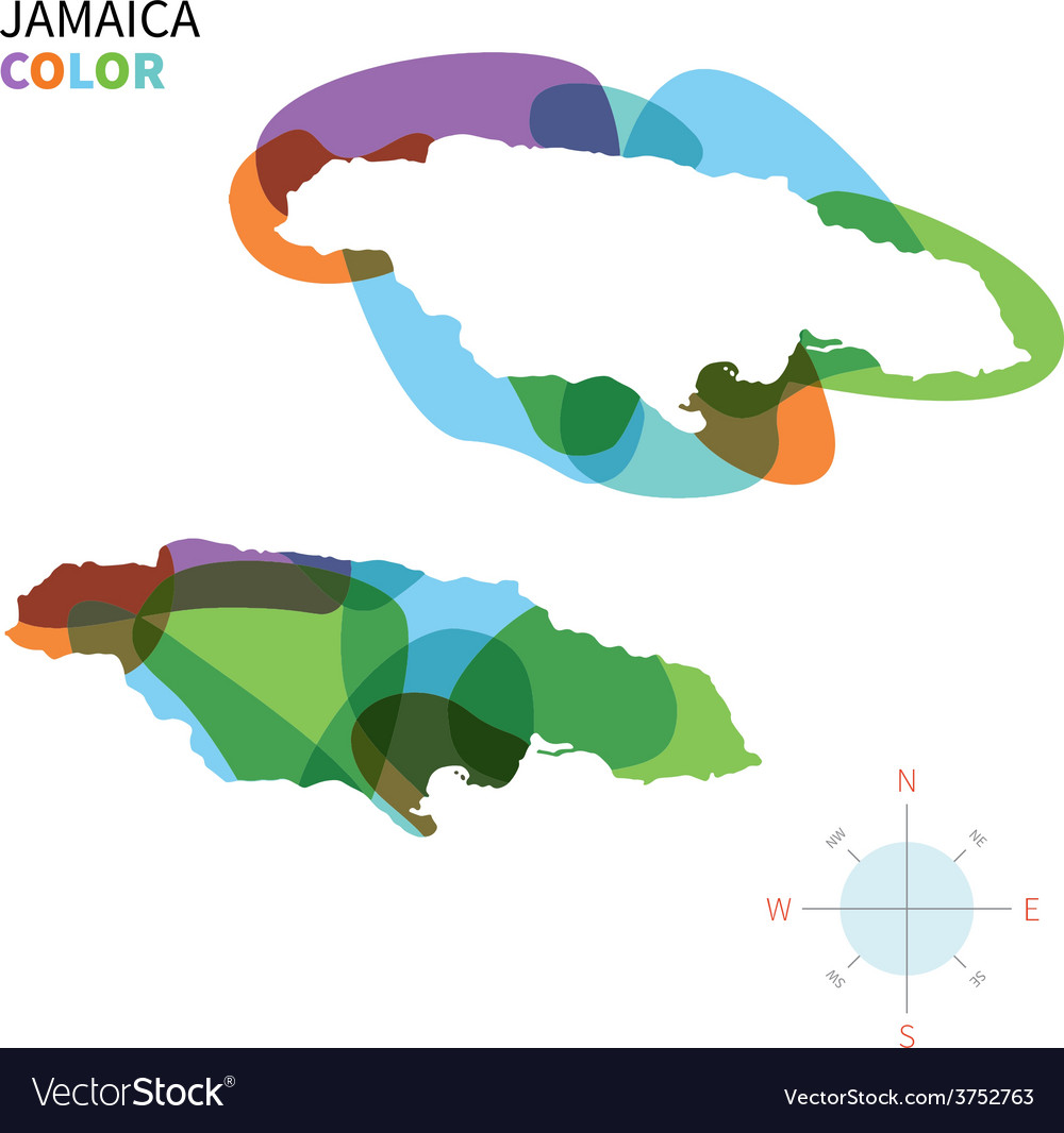 Abstract color map of jamaica