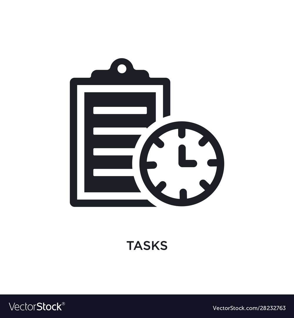 Black tasks isolated icon simple element from Vector Image