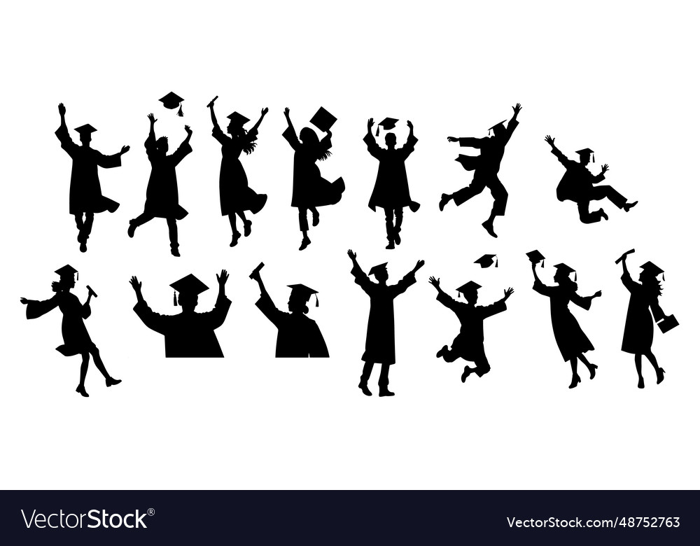 Crowd of graduates in mantles graduated student Vector Image