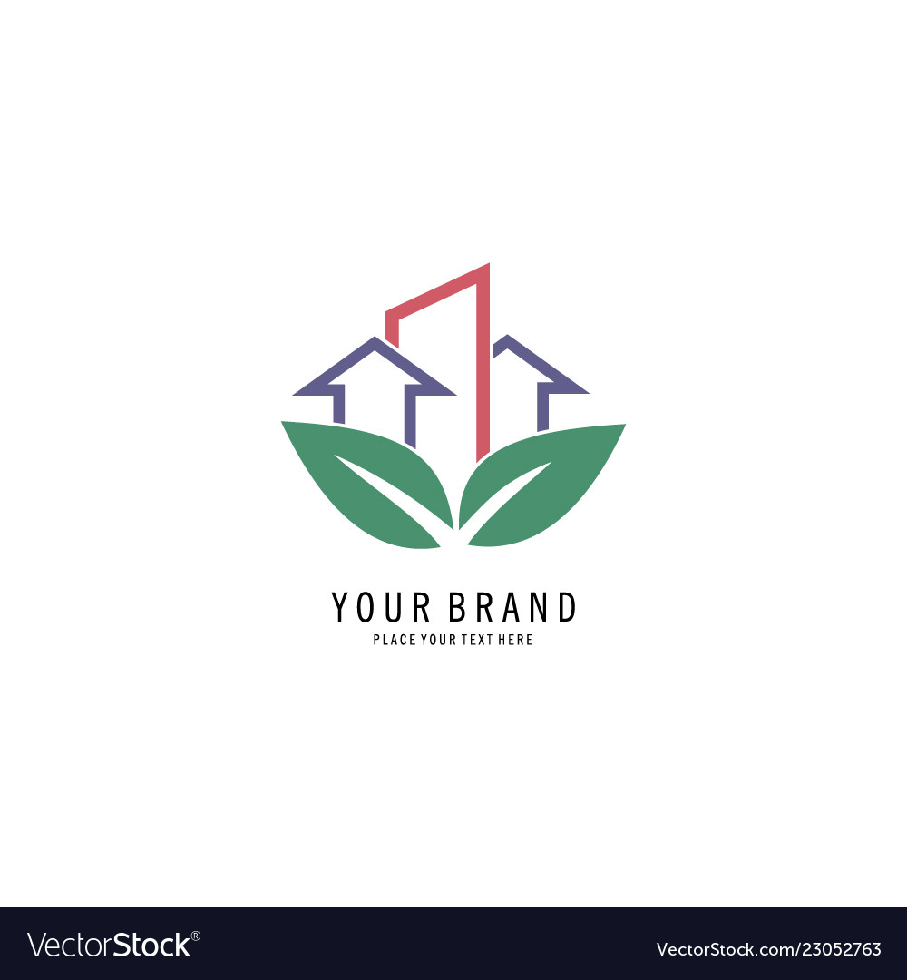 Green home logo vector image Green home logo