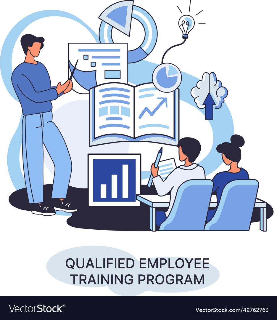 Qualified employee training program refresher Vector Image