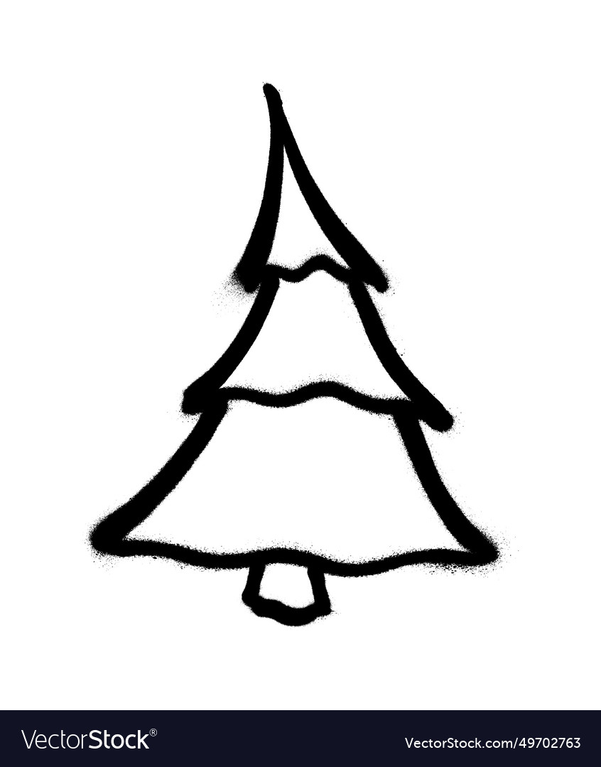 Sprayed christmas tree with overspray in black Vector Image