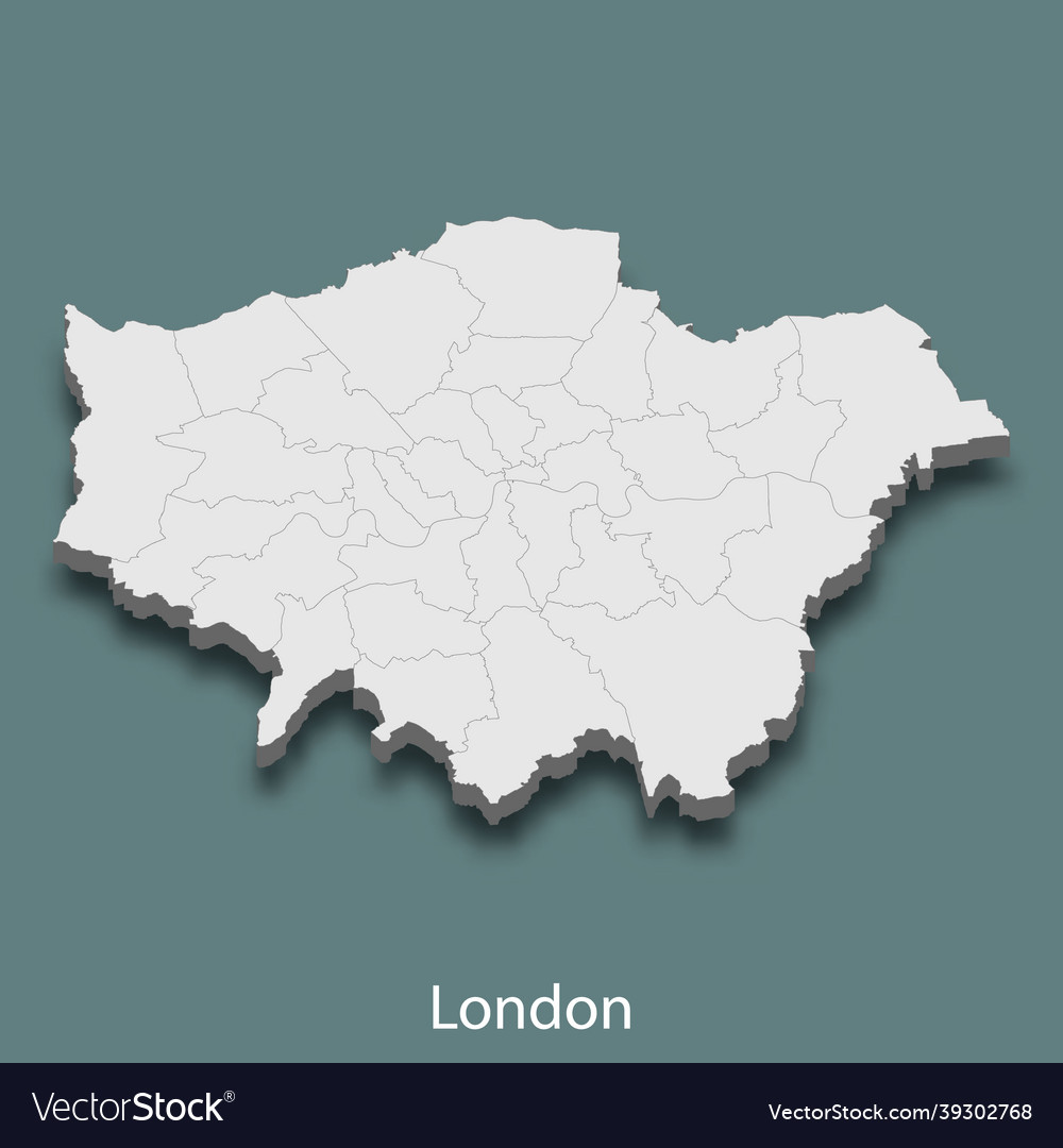 3d isometric map of london is a city united Vector Image