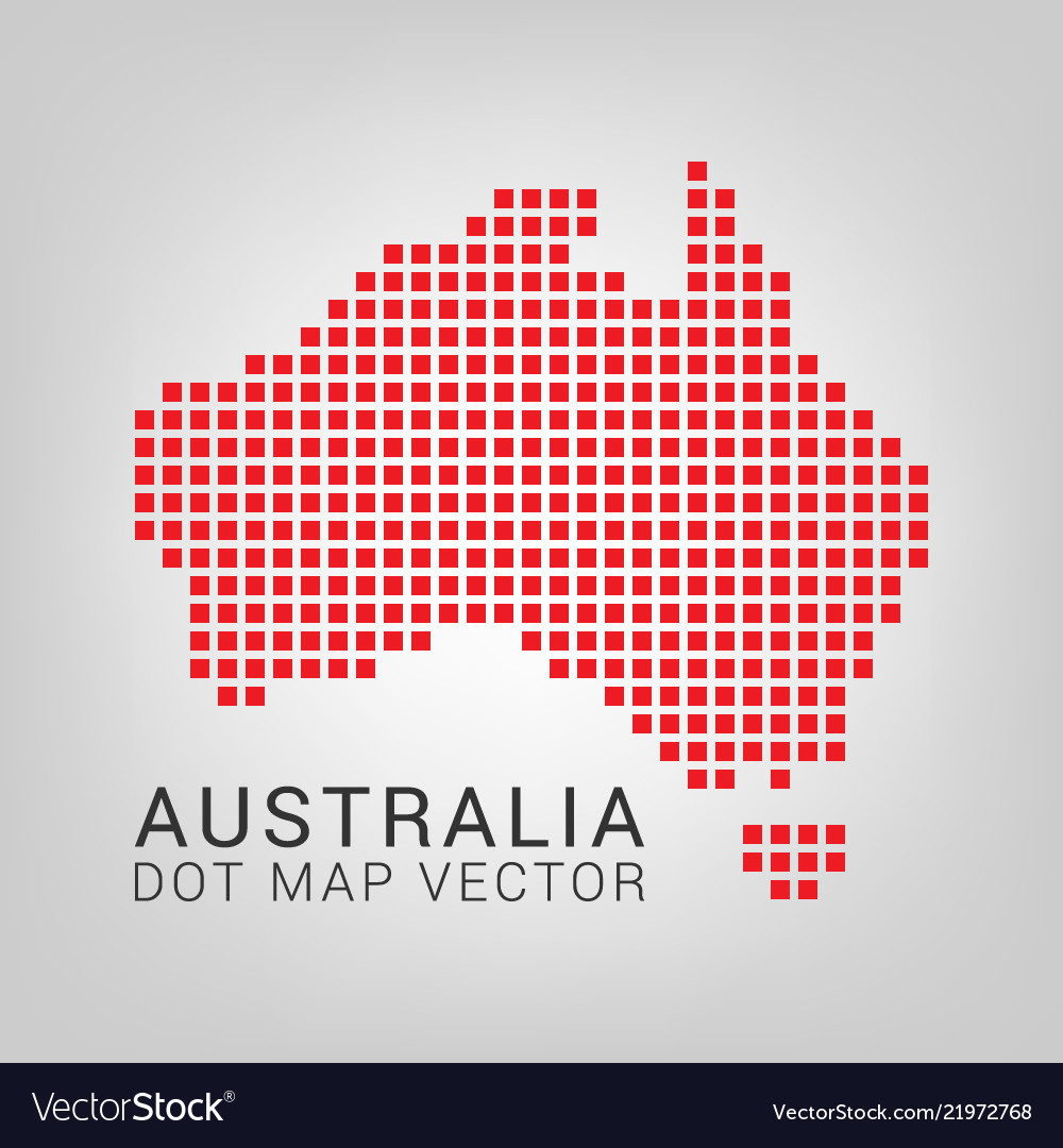Australia map with squares Royalty Free Vector Image