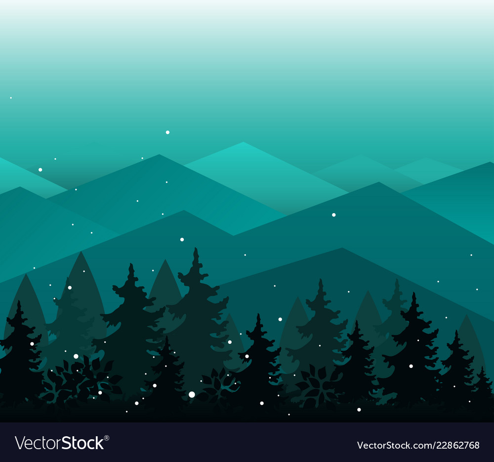 Background with mountains and fir trees Royalty Free Vector