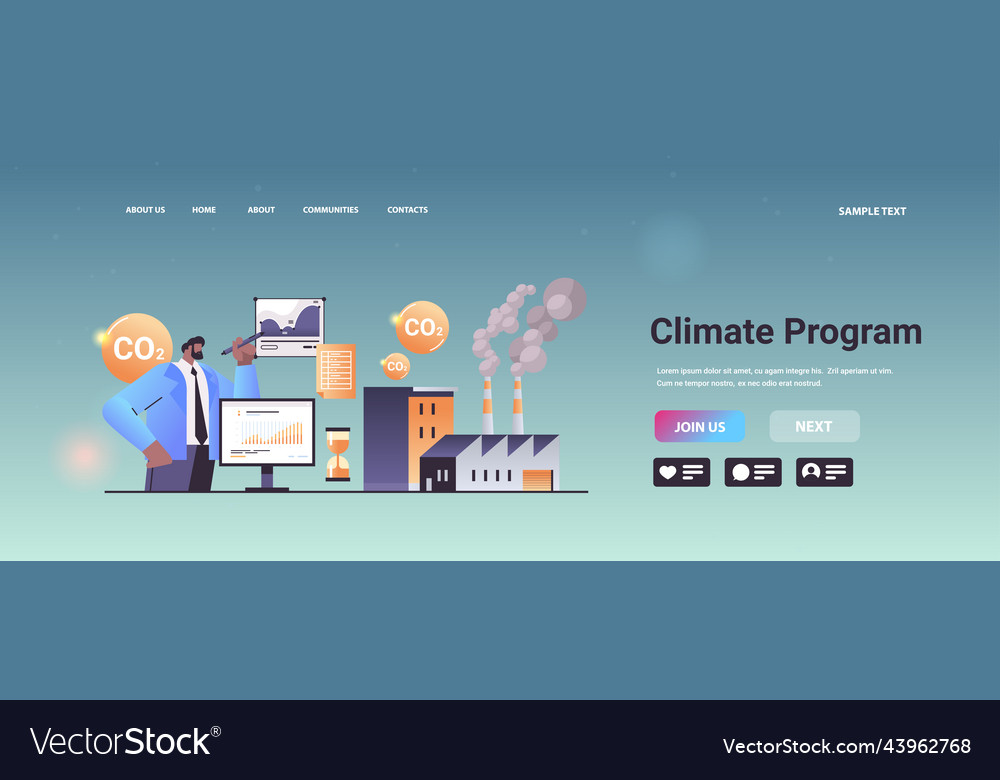 Carbon credit climate program businessman Vector Image