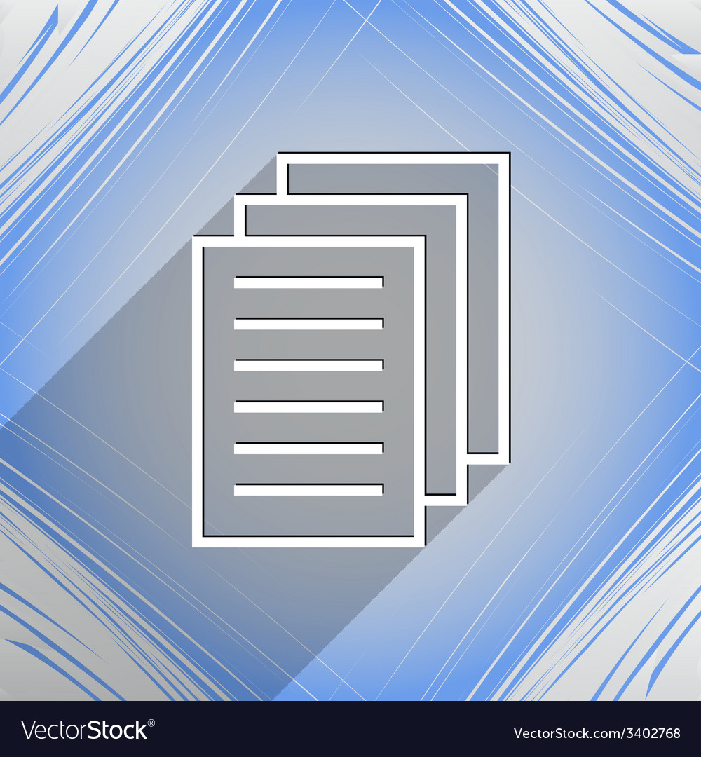 Copy file icon symbol flat modern web design Vector Image