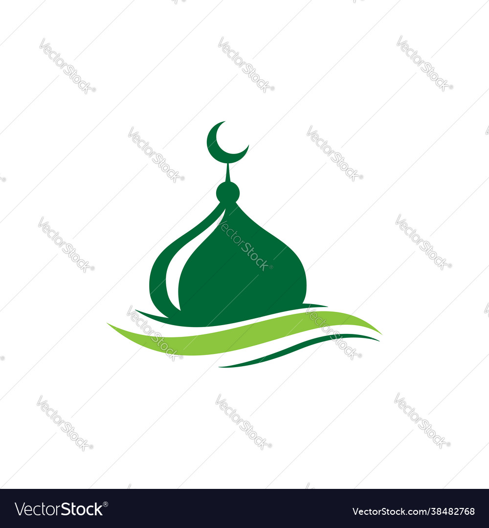 Dome mosque icon silhouette logo design template Vector Image